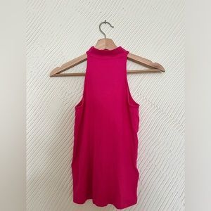 Pink Maeve Ribbed mocked neck top